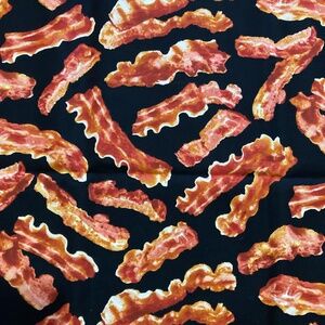 🪡 Timeless Treasures | Bacon Print Cotton Quilting Fabric, 2yd